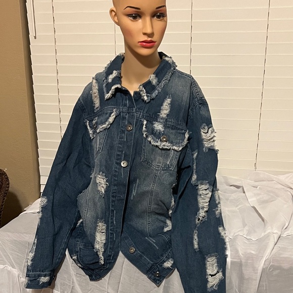 Distressed Denim Jacket - Picture 1 of 7